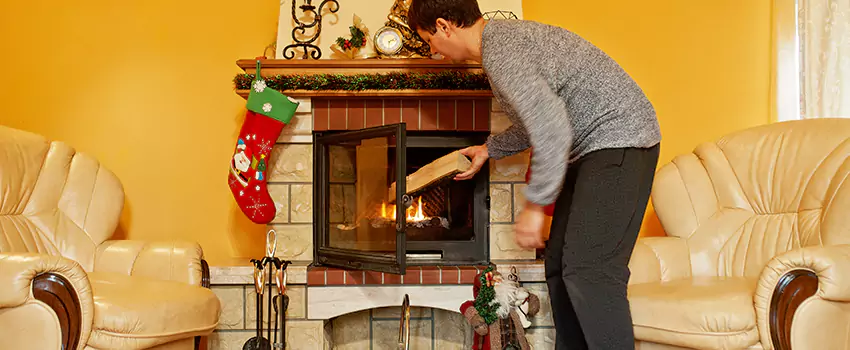 Rusted Metal Fireplace Restoration in Benbrook, Texas
